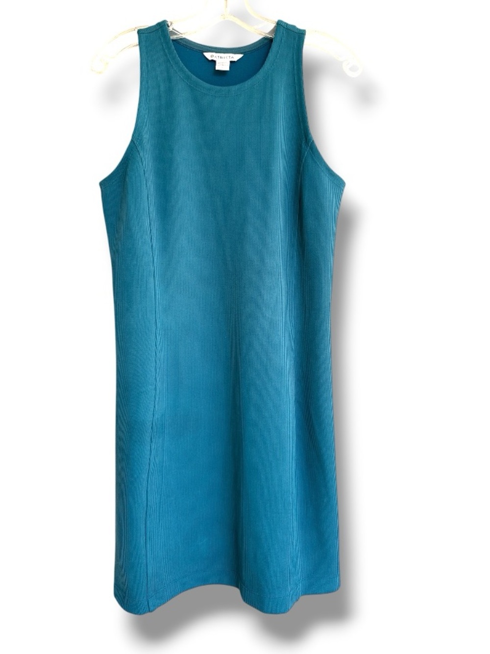 Athleta Teal Seasoft Ribbed Knit Mini Tank Dress Size Medium - Picture 5 of 11
